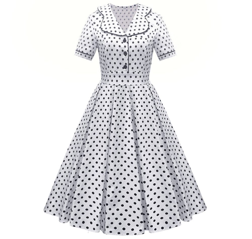 Doll collar retro business suit round ring dress for women