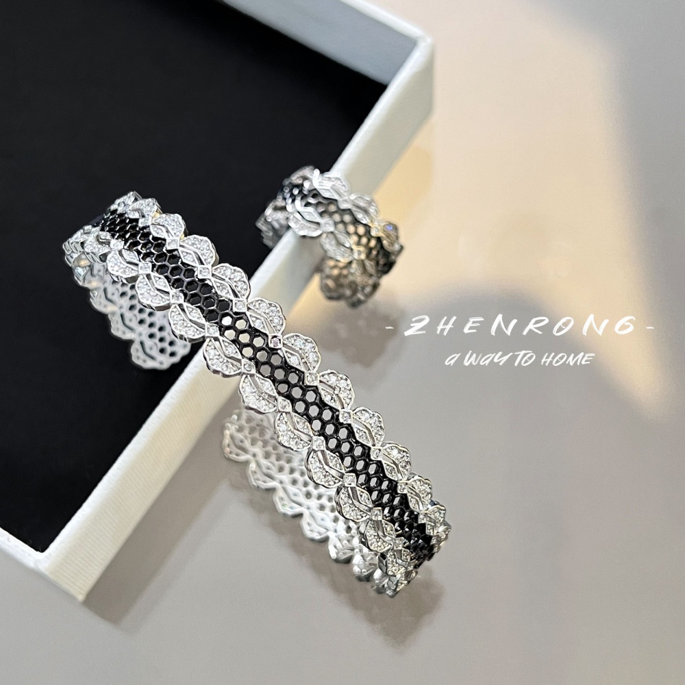 Lace rhinestone bracelet double color wristband for women