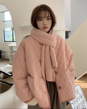 Thick all-match cotton coat short pink coat for women