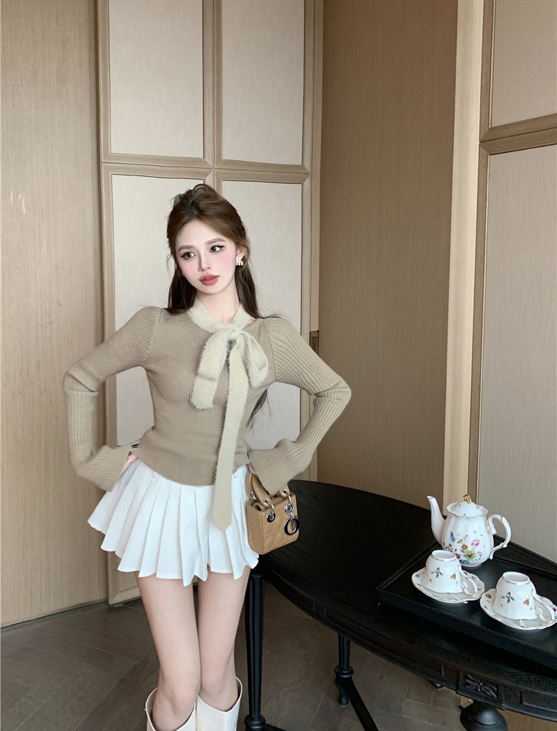 Chanelstyle bottoming sweater strapless tops for women