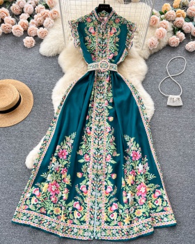 European style long dress dress for women
