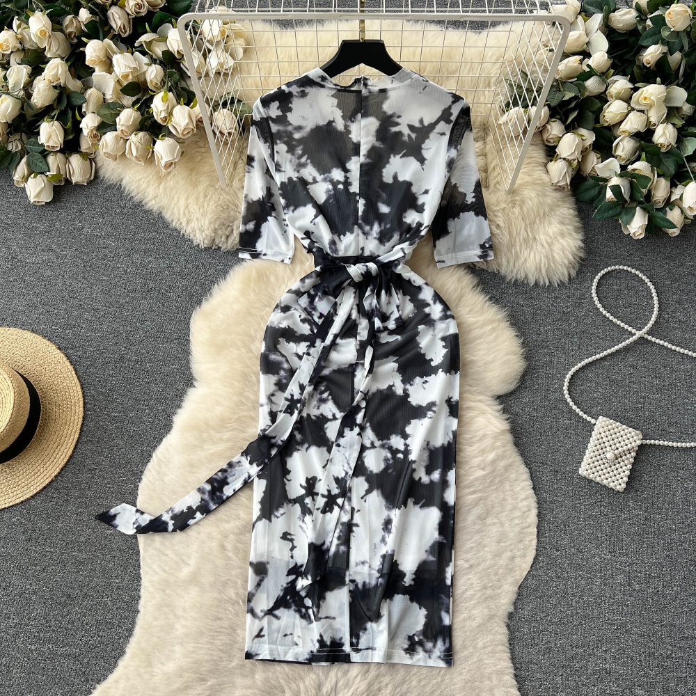 Frenum printing dress summer long dress for women