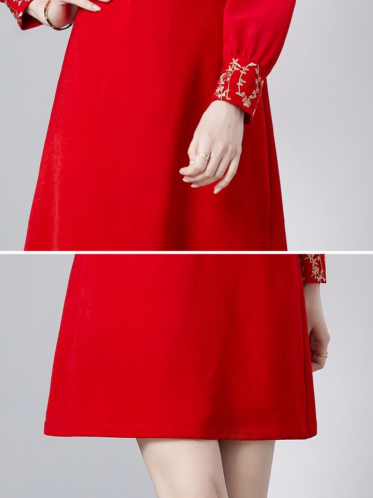 France style embroidered temperament slim dress