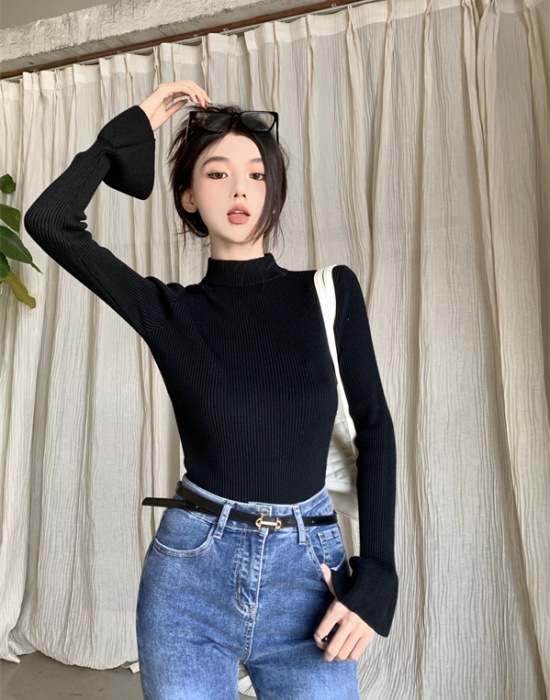 Temperament long sleeve tops Korean style T-shirt