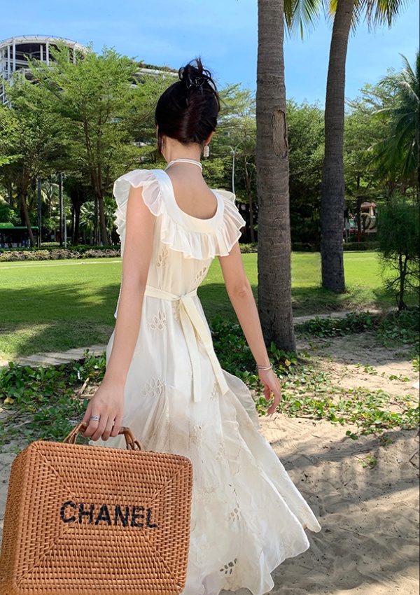 France style white dress