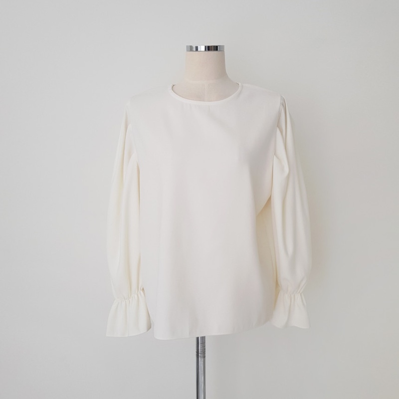Korean style round neck all-match tops for women