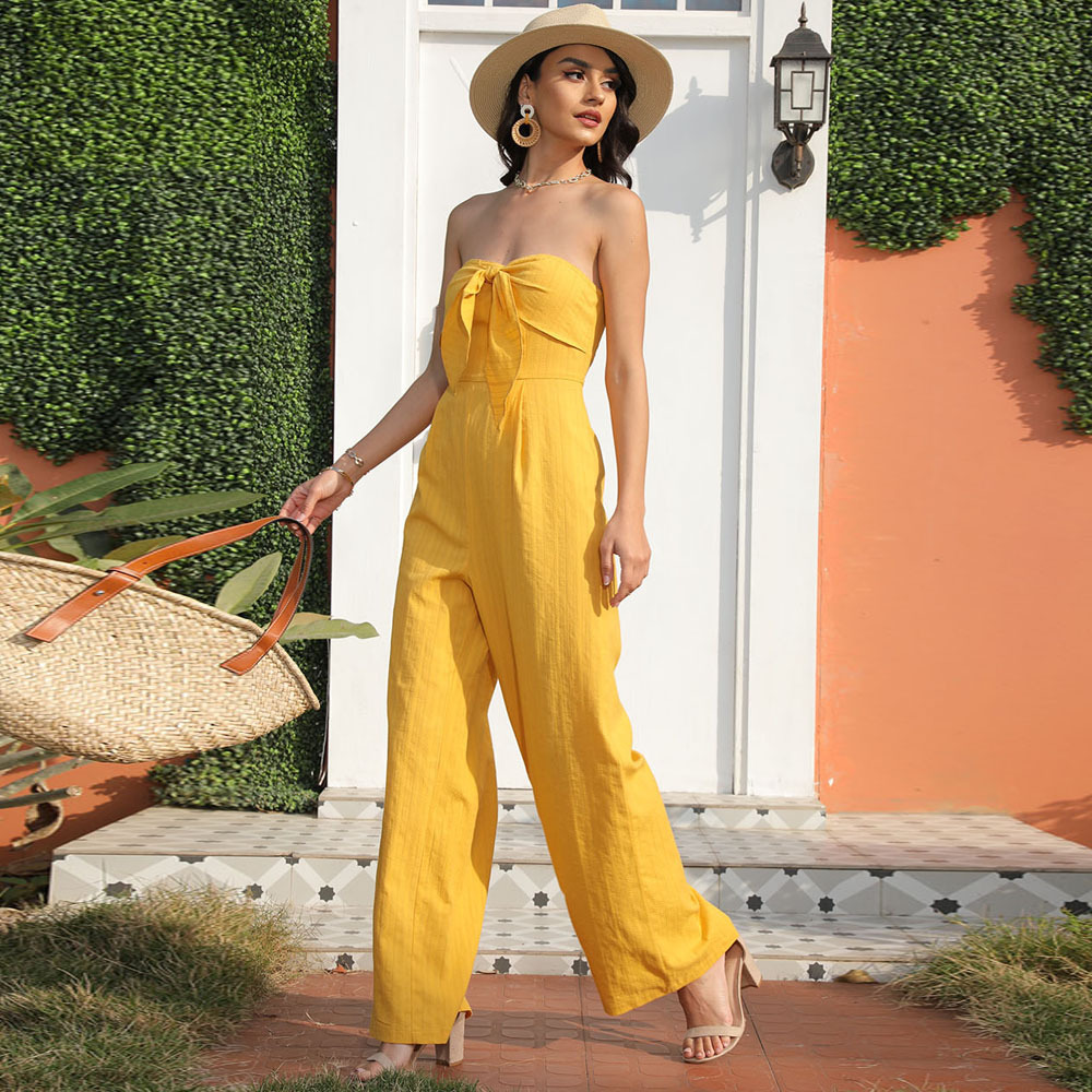 Straight summer jumpsuit sexy long pants for women