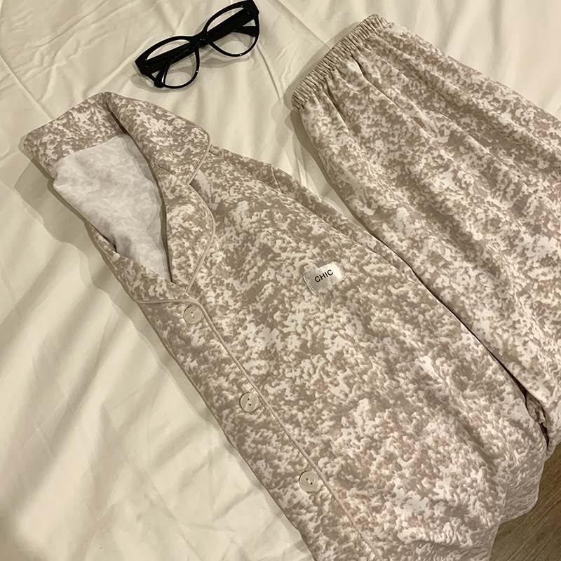 Homewear autumn and winter long sleeve pajamas a set