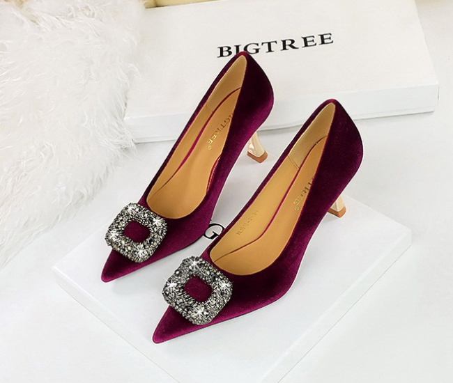 Banquet high-heeled shoes rhinestone buckle shoes