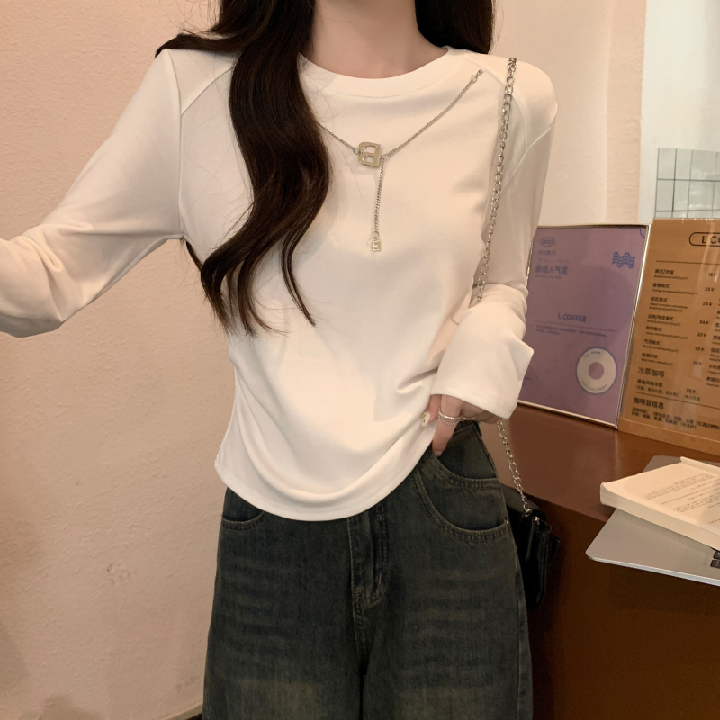 Personality chain tops round neck T-shirt for women