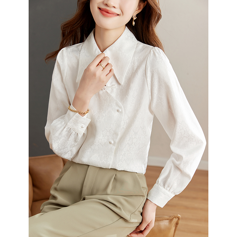 Spring long sleeve tops Chinese style shirt