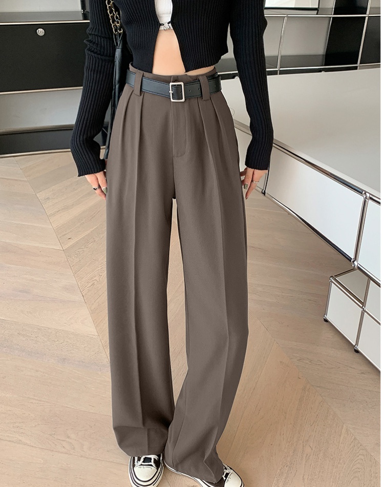 Gray suit pants wide leg pants for women