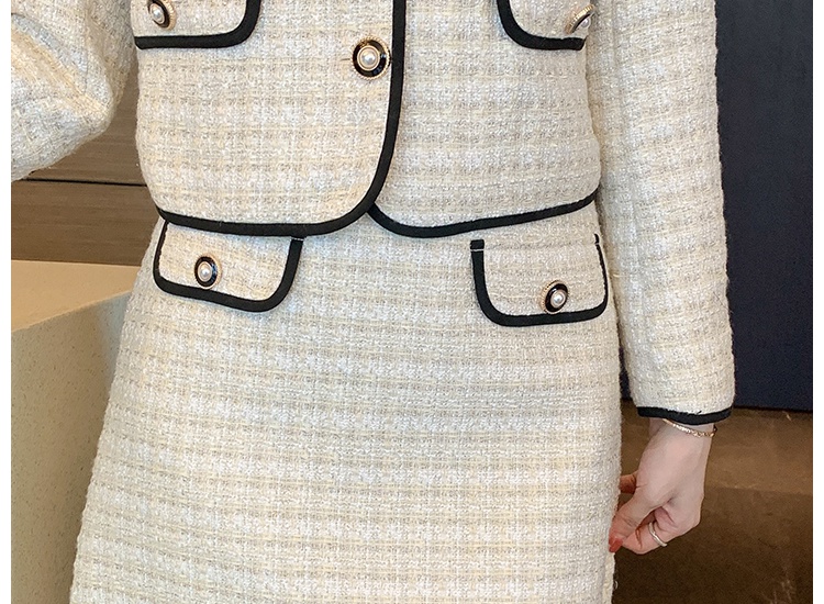 Spring chanelstyle jacket frenum bow skirt 2pcs set for women