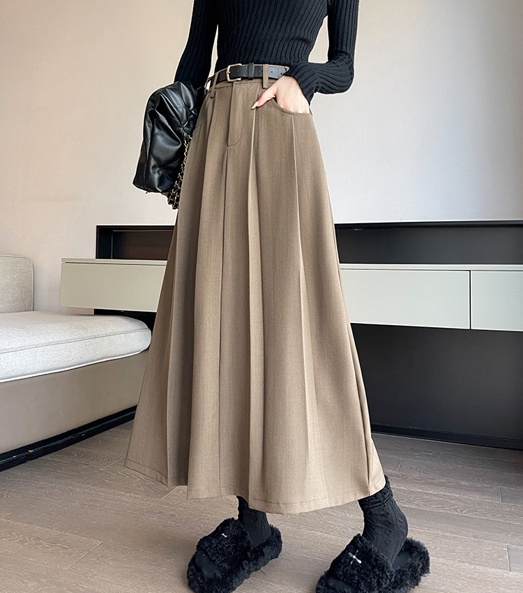 Gray big skirt business suit A-line skirt for women