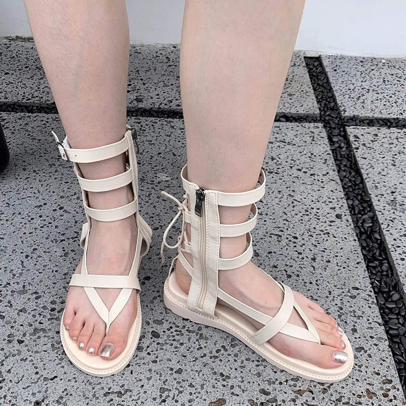 Rome flat spring sandals Casual round lady shoes for women