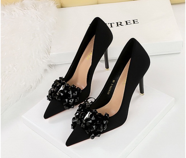 Low banquet shoes pointed fine-root high-heeled shoes for women