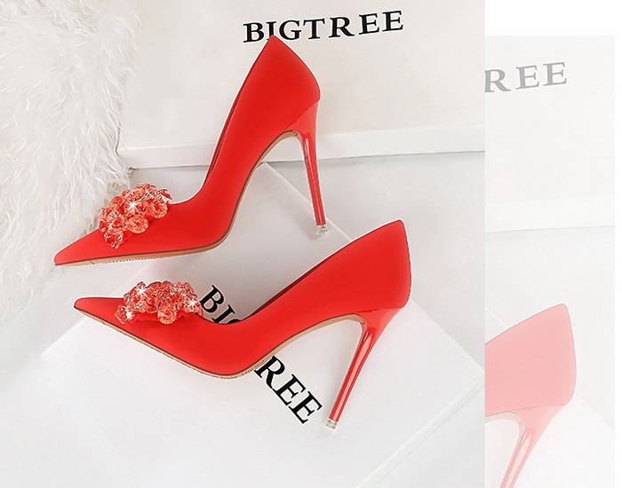 Low banquet shoes pointed fine-root high-heeled shoes for women