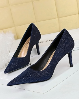 All-match corduroy banquet high-heeled shoes for women