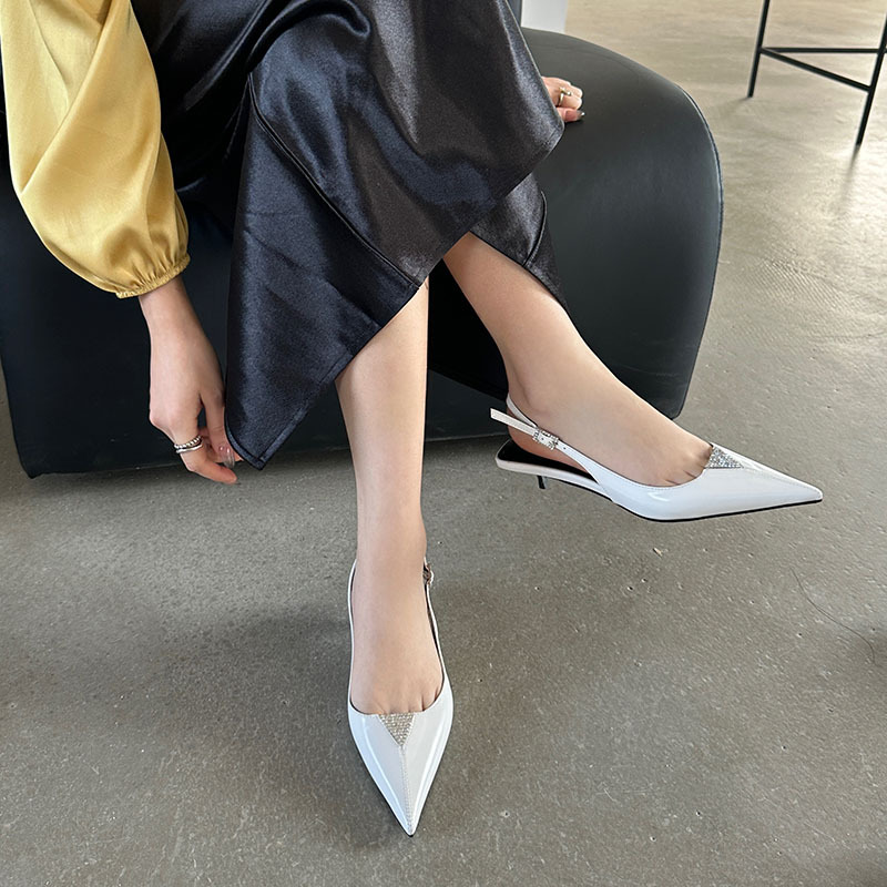 Fashion simple high-heeled shoes rhinestone sandals