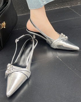 Belt buckle high-heeled shoes patent leather sandals
