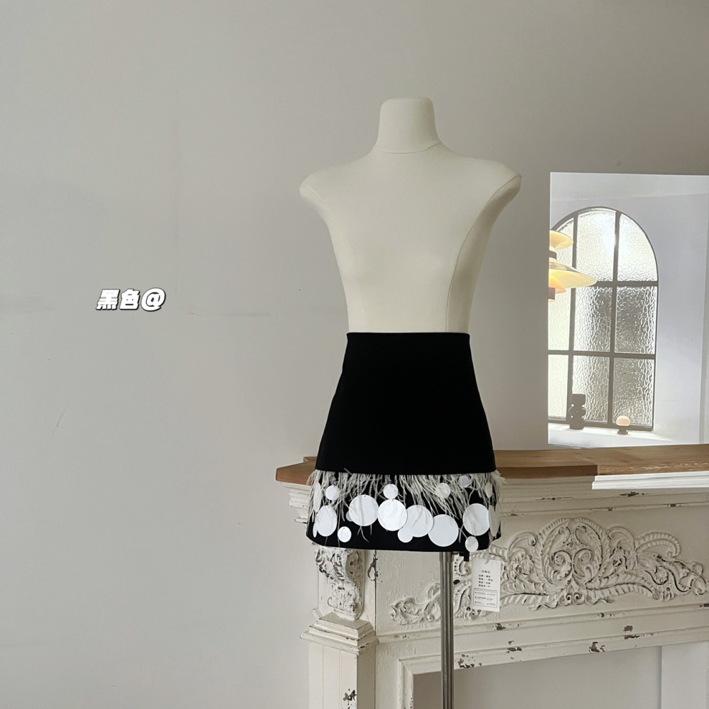 Sequins tassels short skirt winter skirt for women