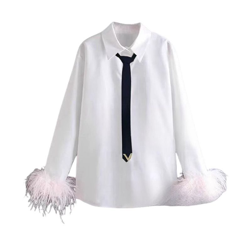 White loose dress spring and autumn shirt for women