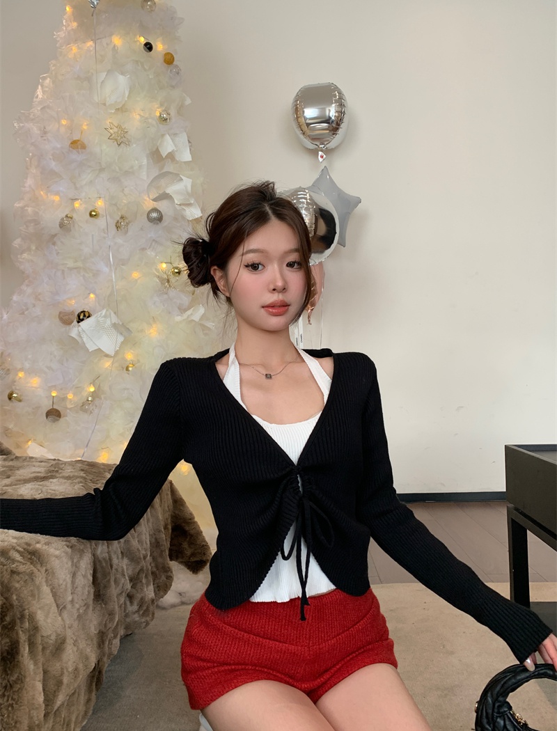 Spicegirl halter sweater mixed colors tops for women
