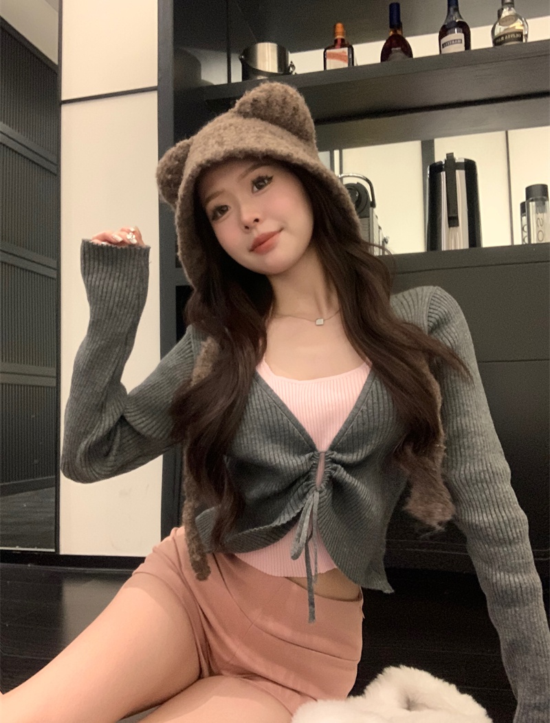 Spicegirl halter sweater mixed colors tops for women