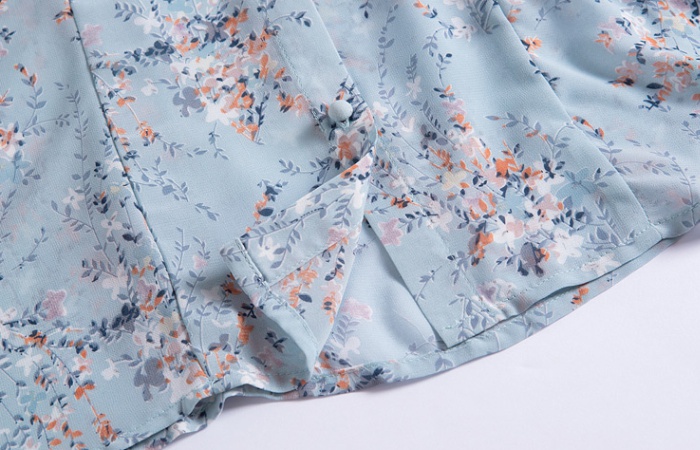 Spring frenum tops bow chiffon shirt for women
