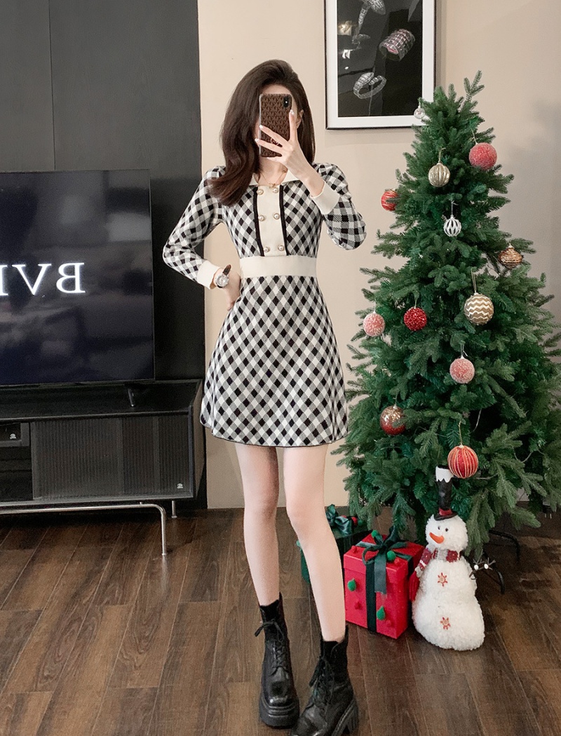 Knitted A-line sweater dress chanelstyle dress