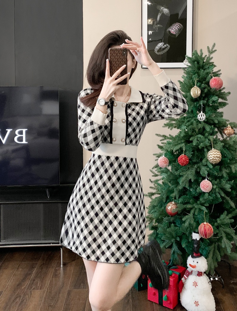 Knitted A-line sweater dress chanelstyle dress