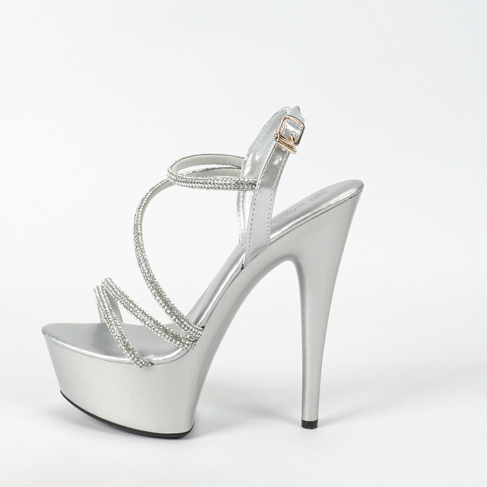 Transparent nightclub fine-root high-heeled shoes