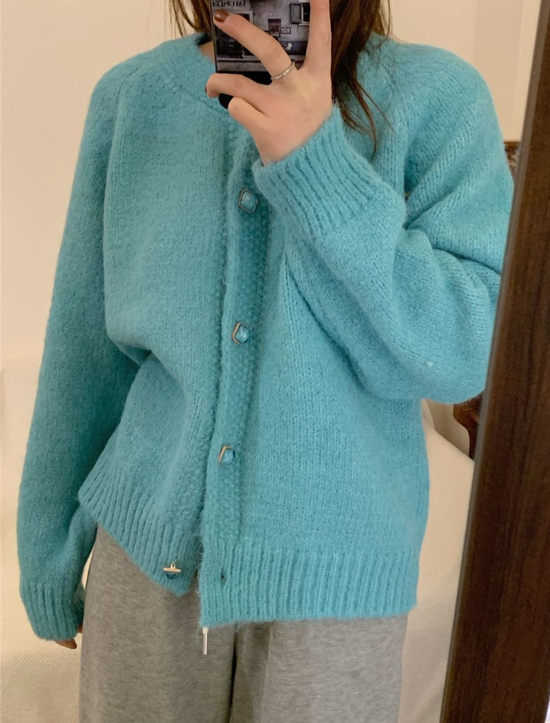 Spring tender knitted sweater lazy unique niche cardigan
