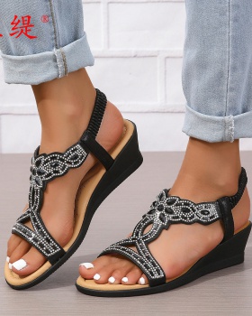 Rhinestone round lazy shoes slipsole fashion sandals for women