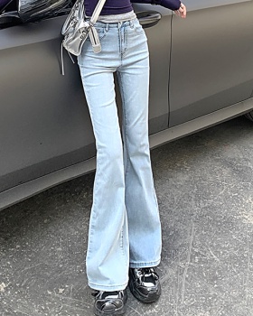 Spring drape long pants high waist jeans for women