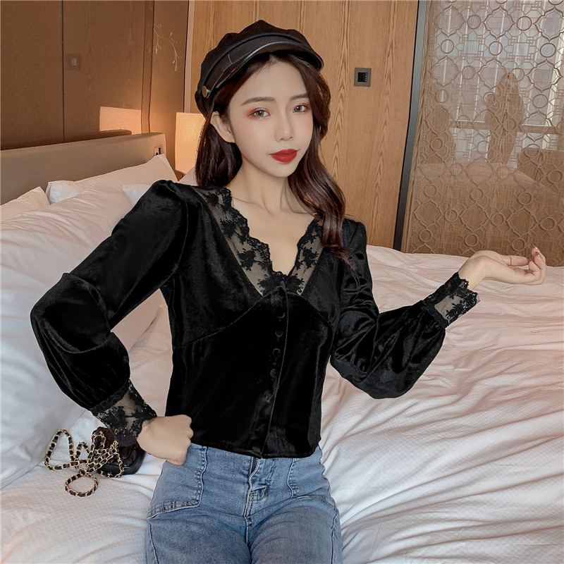 Long sleeve small shirt Korean style shirt for women