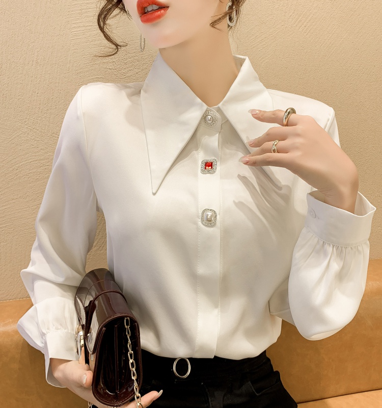 Korean style spring tops temperament shirt for women