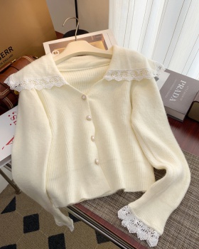 Short lapel sweater Korean style coat for women