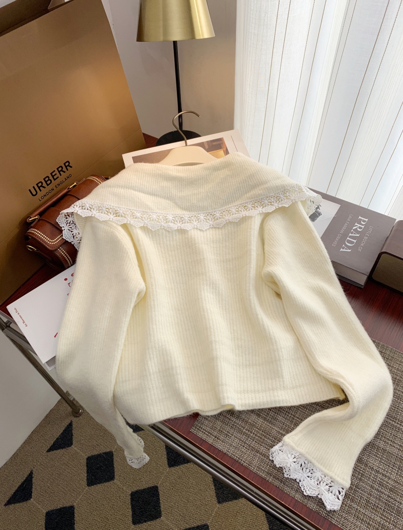 Short lapel sweater Korean style coat for women