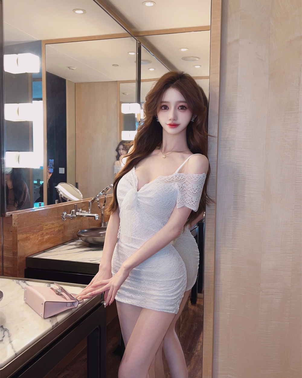 Short long sleeve sexy package hip bottoming dress