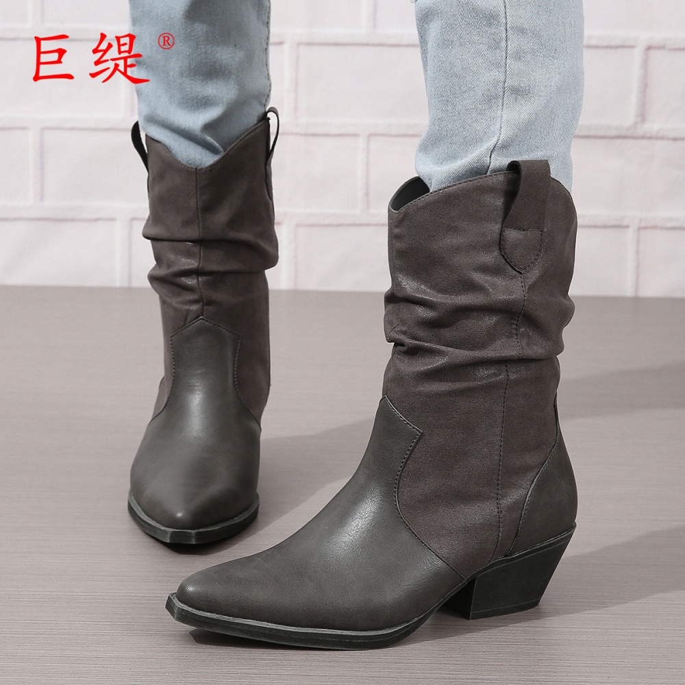 Autumn and winter boots middle cylinder women's boots