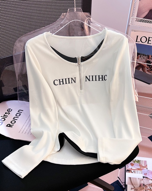 Spring long sleeve T-shirt mixed colors tops for women
