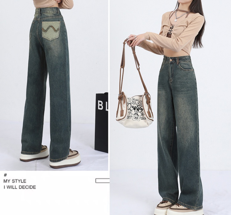 Slim mopping jeans loose spring pants for women