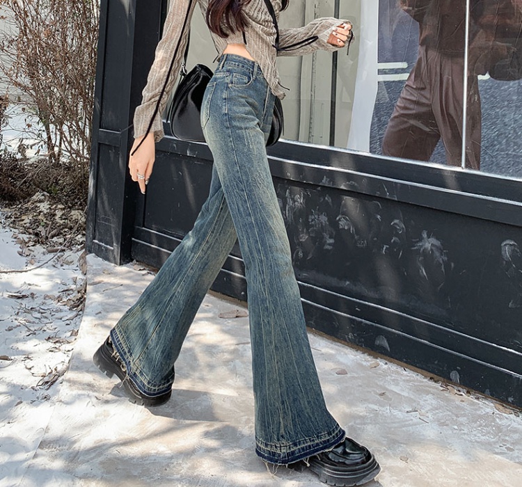 Micro speaker American style loose spring jeans for women