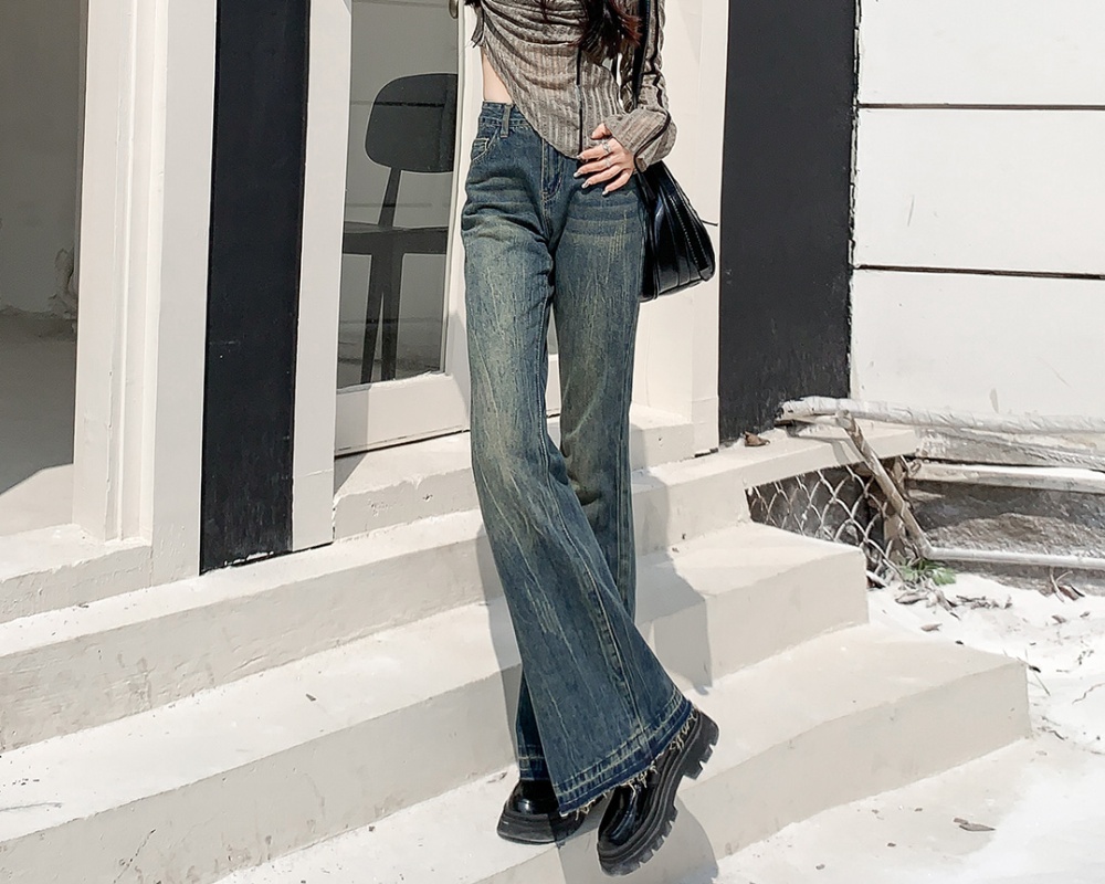 Micro speaker American style loose spring jeans for women