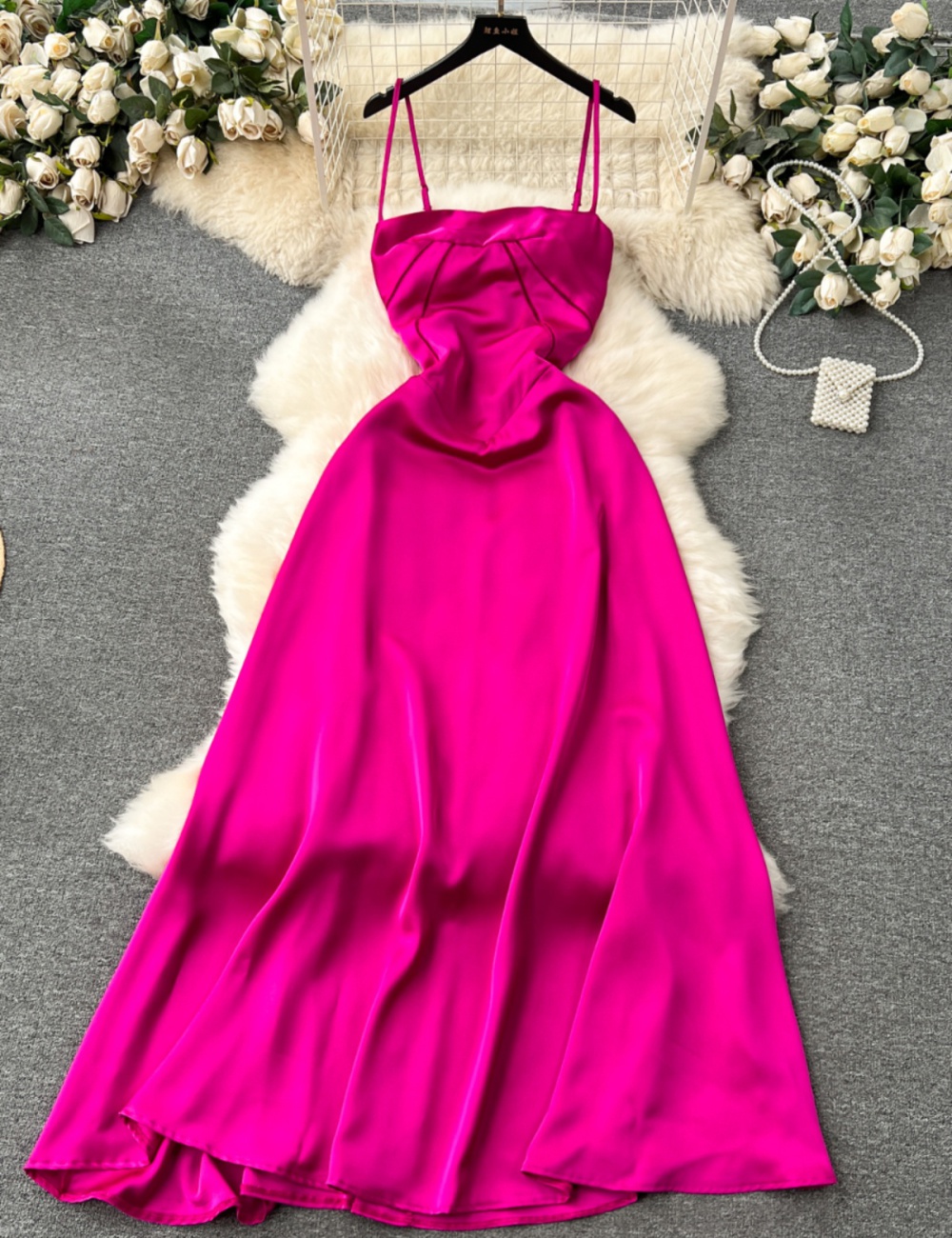 Light luxury strap dress wrapped chest dress for women