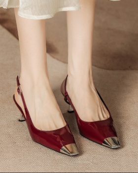 Spring iron square head high-heeled sandals for women