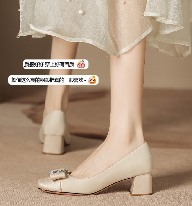 Thick square head high-heeled shoes spring shoes for women