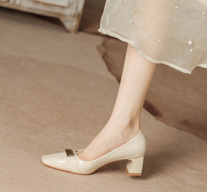 Business high-heeled shoes small square head shoes for women