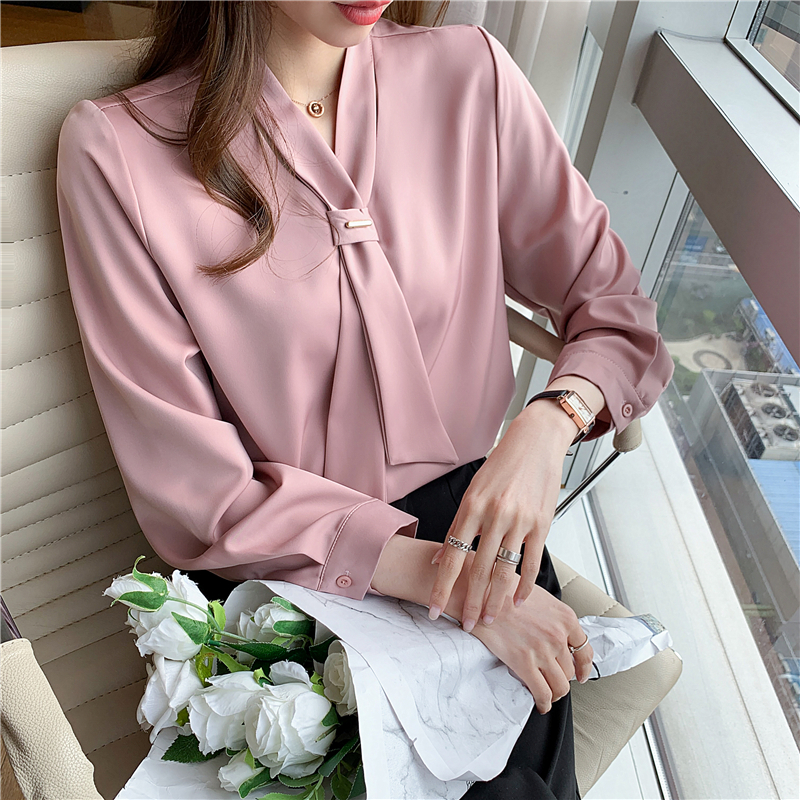 Pink fashion chiffon shirt Western style shirt for women
